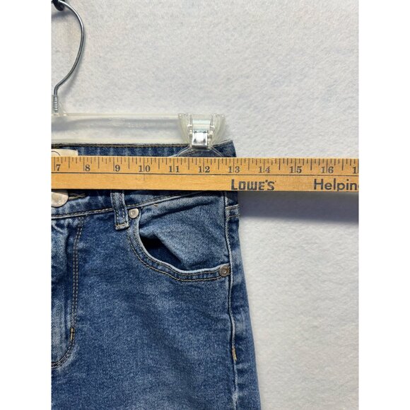 Cotton On 91 Womens Mid-Rise Blue Denim Jeans Size 2 Distressed Hem Casual - Picture 4 of 10